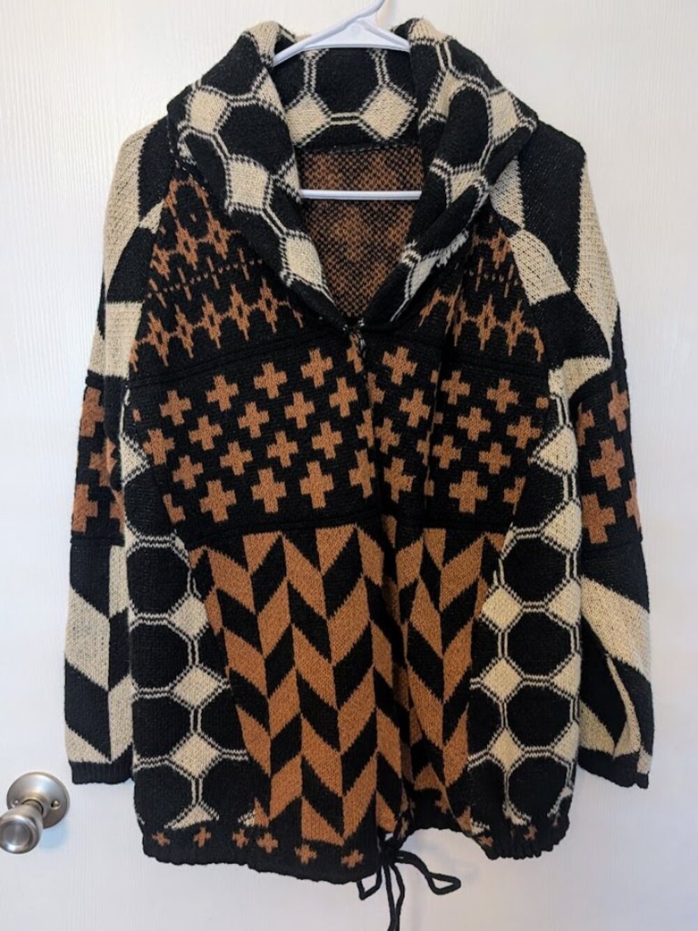 Boho chunky knit cardigan sweater jacket